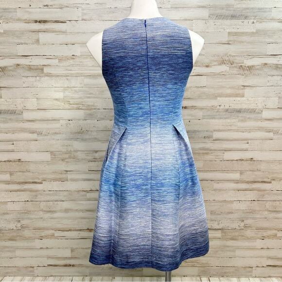 Shoshanna Revolve Helena Ombre Tweed Dress Size 0 Blue with Pockets Fit & Flare - Picture 9 of 15